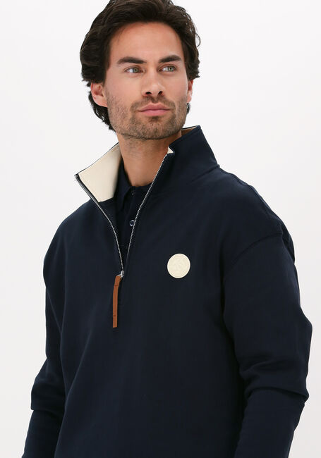 vuurwerk Post impressionisme Gevangene Donkerblauwe SCOTCH & SODA Sweater HALF-ZIP TRACK TOP WITH FAUX L | Omoda
