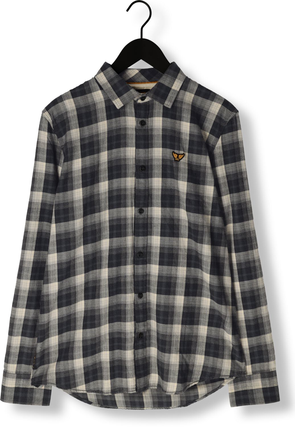 PME LEGEND Heren Overhemden Long Sleeve Shirt Twill Yarndyed Check Grijs
