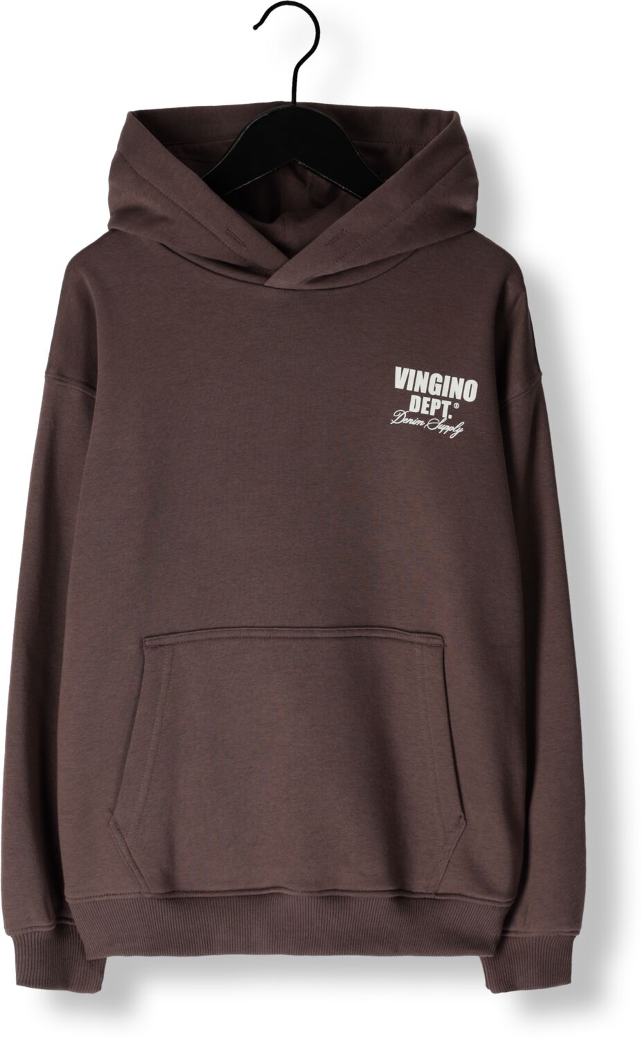 VINGINO hoodie Basic met printopdruk aubergine Sweater Paars Printopdruk 116