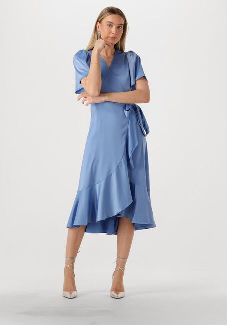 Lichtblauwe Y.A.S. Midi jurk YASTHEA MIDI WRAP DRESS - large