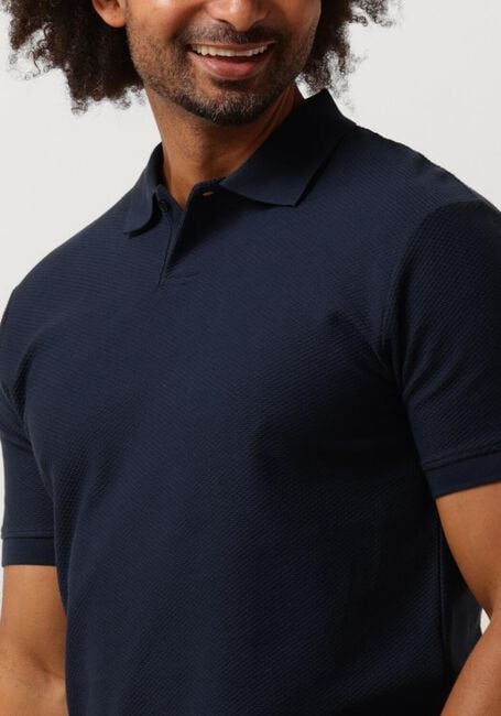 Donkerblauwe SELECTED HOMME T-shirt SLHMAURICE STRUCTURE SS POLO - large