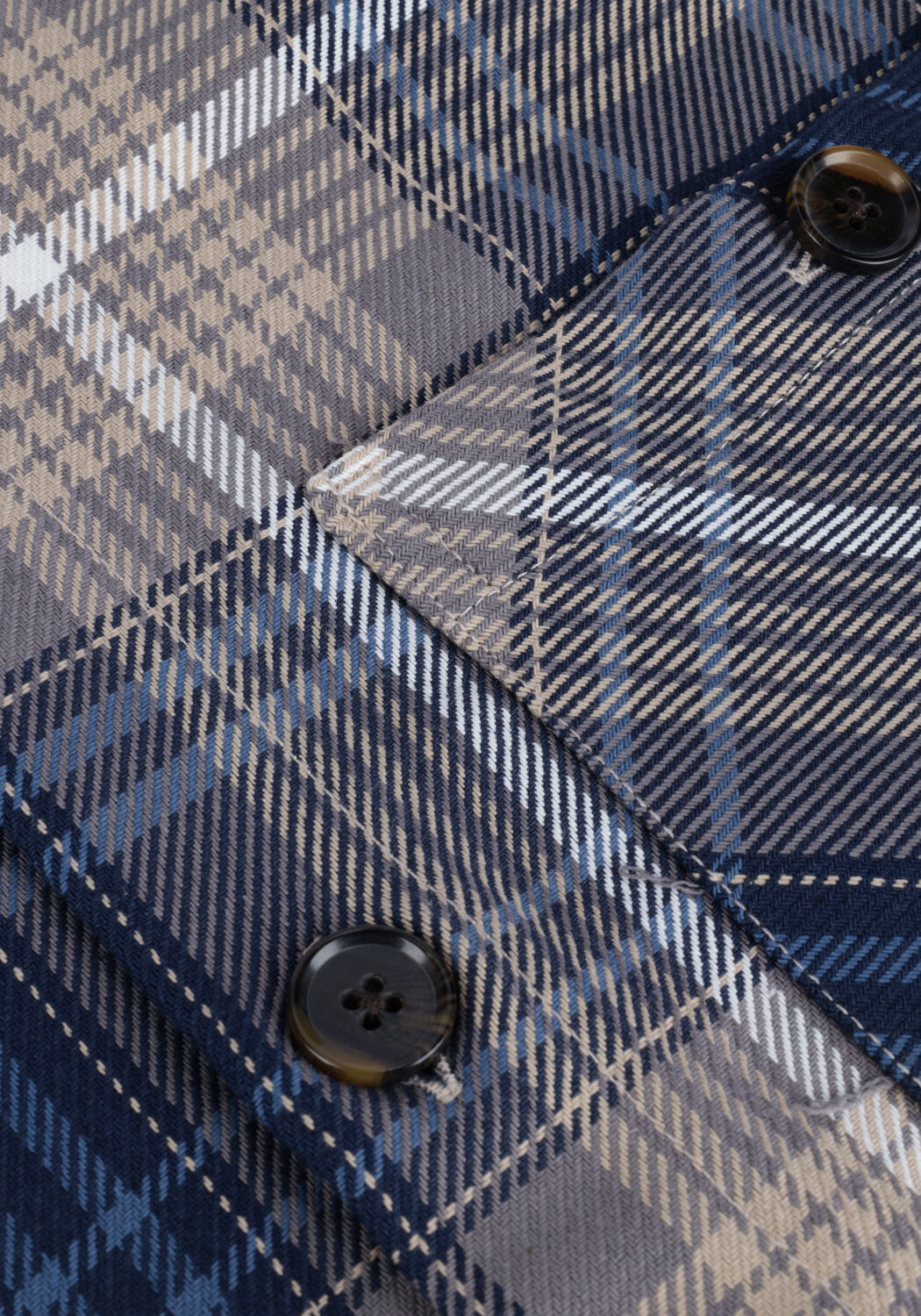 Blauwe WOODBIRD Overshirt BUEL CHECK SHIRT - large