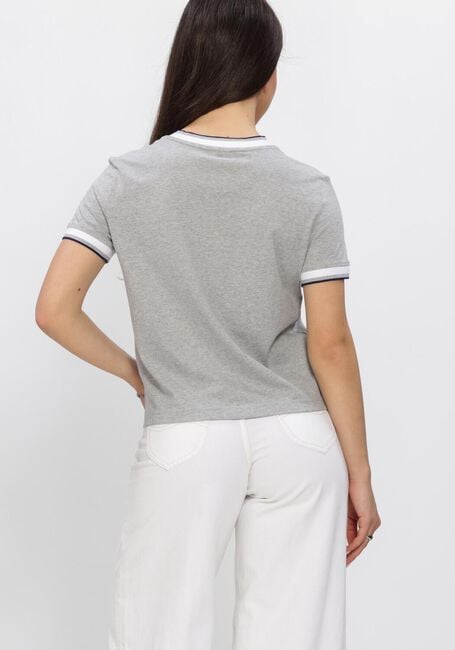 Grijze CALVIN KLEIN T-shirt SS CTN MONOGRAM STRIPE TRIM TEE - large
