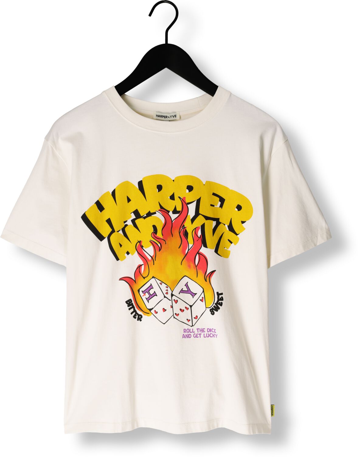 HARPER & YVE Dames Tops & T-shirts Rollthedice-ss Wit