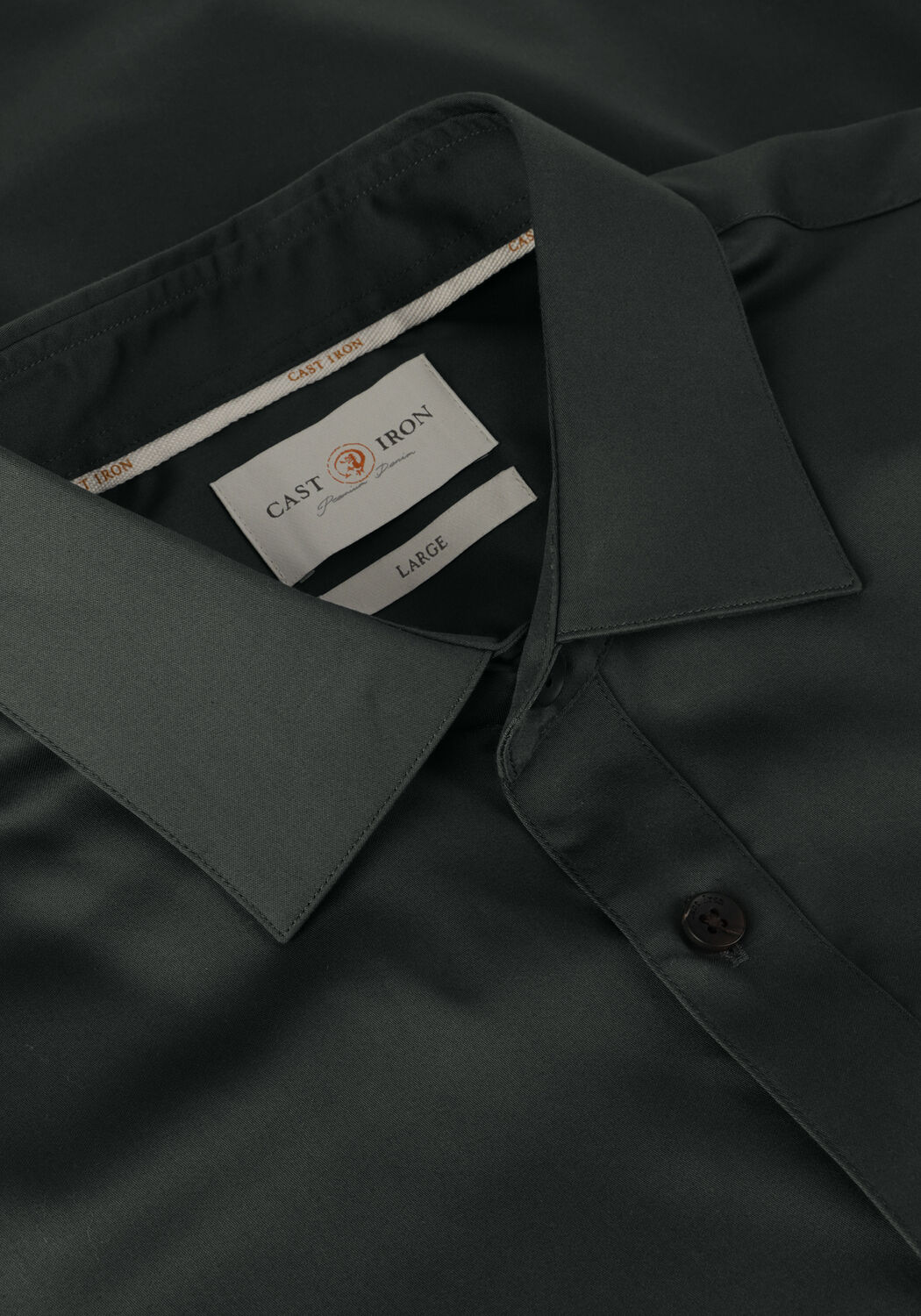 Groene CAST IRON Klassiek overhemd LONG SLEEVE SHIRT CTN COMFORT SATEEN - large