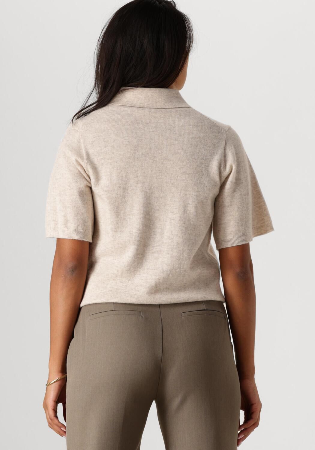NEO NOIR Dames Tops & T-shirts Gracie Knit Polo Tee Ecru