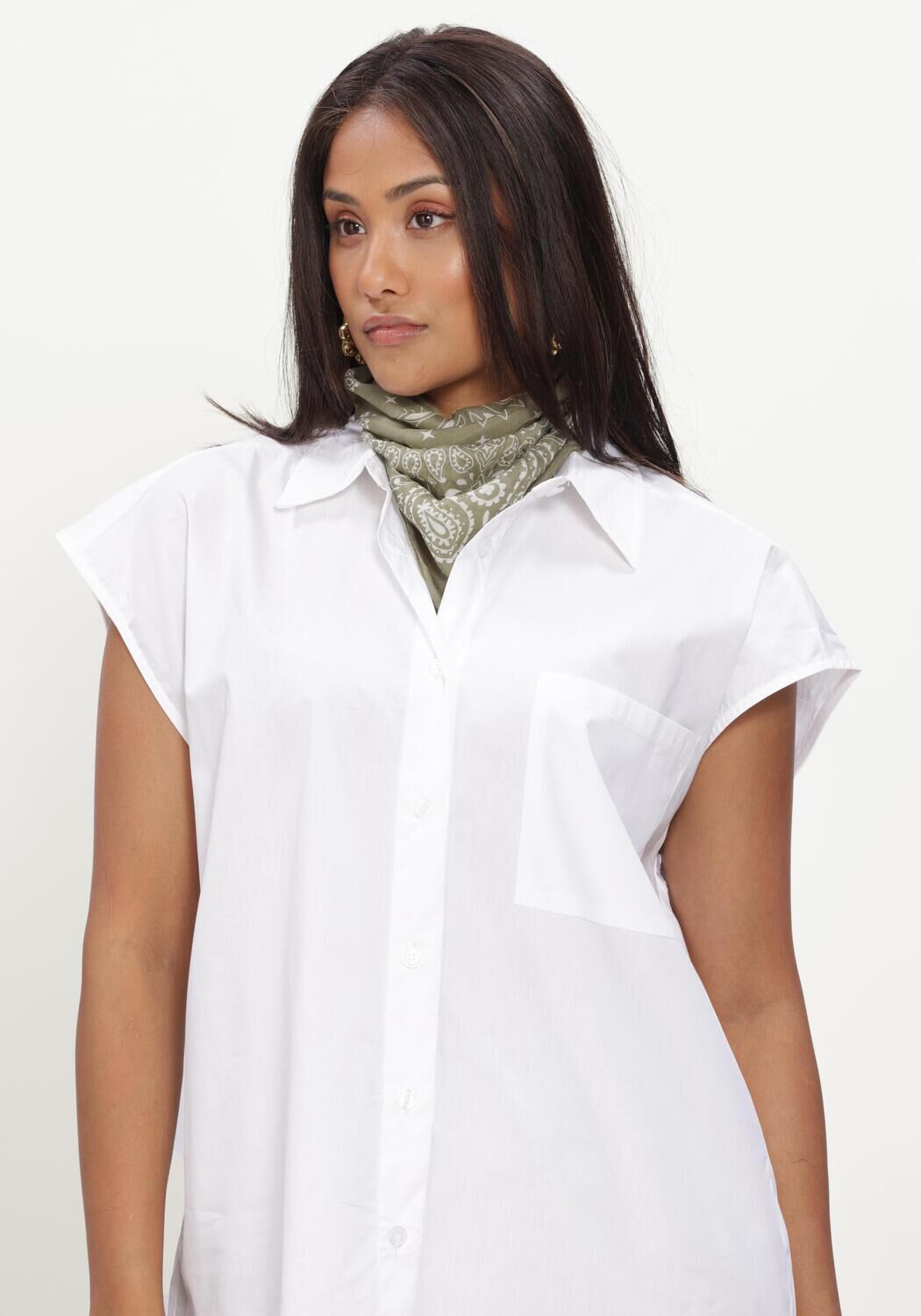 Witte REFINED DEPARTMENT Blouses LADIES WOVEN SLEEVELESS POPLIN BLOUSE RAFFY - large
