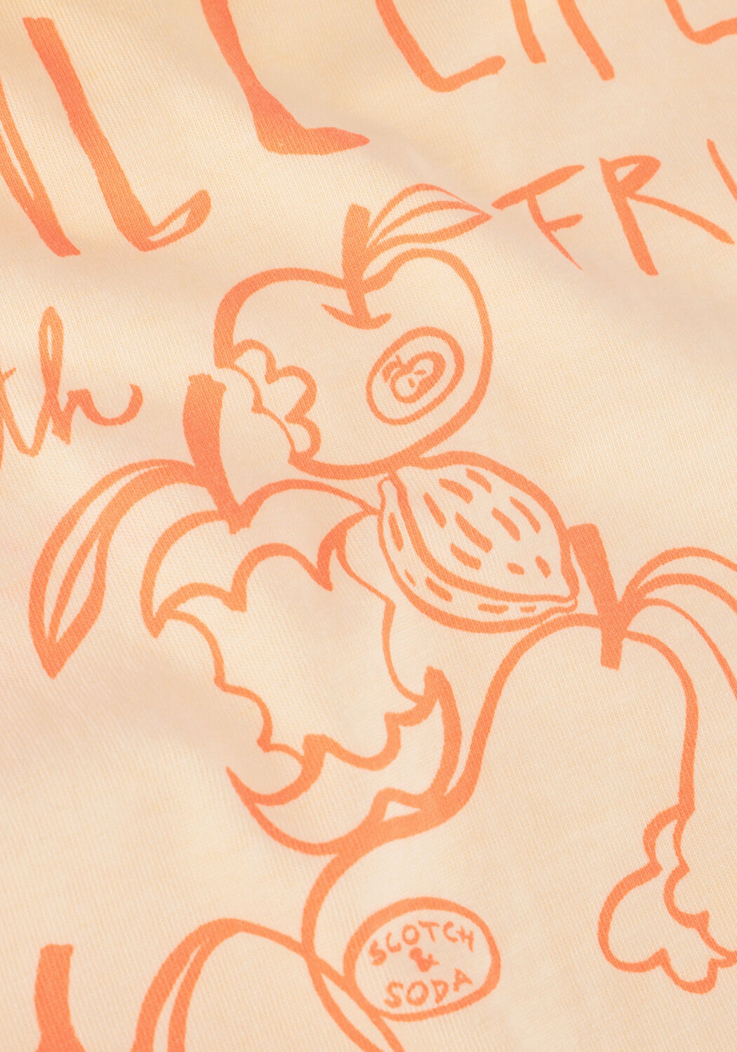 Oranje SCOTCH & SODA T-shirt REGULAR FIT SHORT SLEEVED WASHED ARTWORK - large