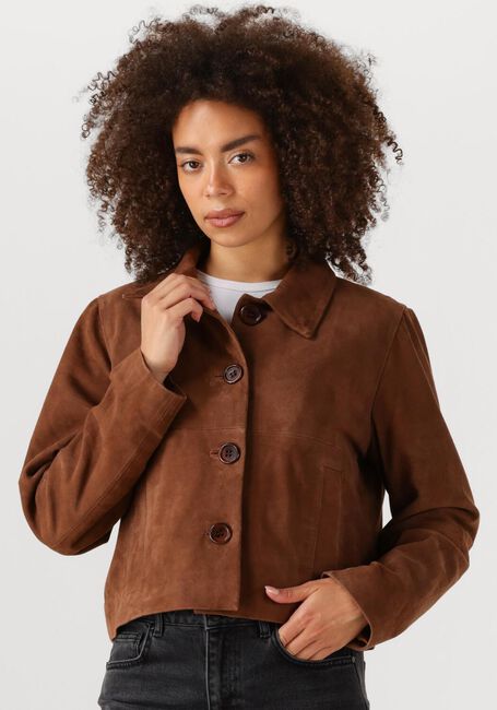 Bruine MY ESSENTIAL WARDROBE Leren jas PETRAMW SUEDE JACKET - large