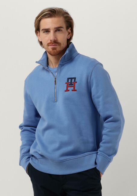 Blauwe TOMMY HILFIGER Trui ESSENTIAL MONOGRAM HALF ZIP - large