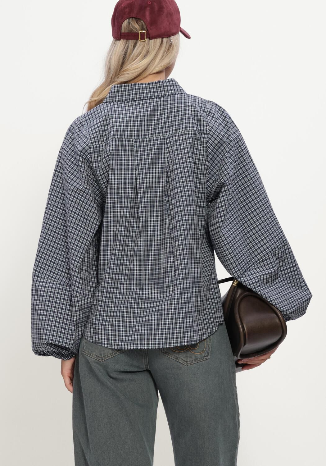 Donkerblauwe MY ESSENTIAL WARDROBE Blouses MWILSE BALLOON SLEEVE SHIRT - large