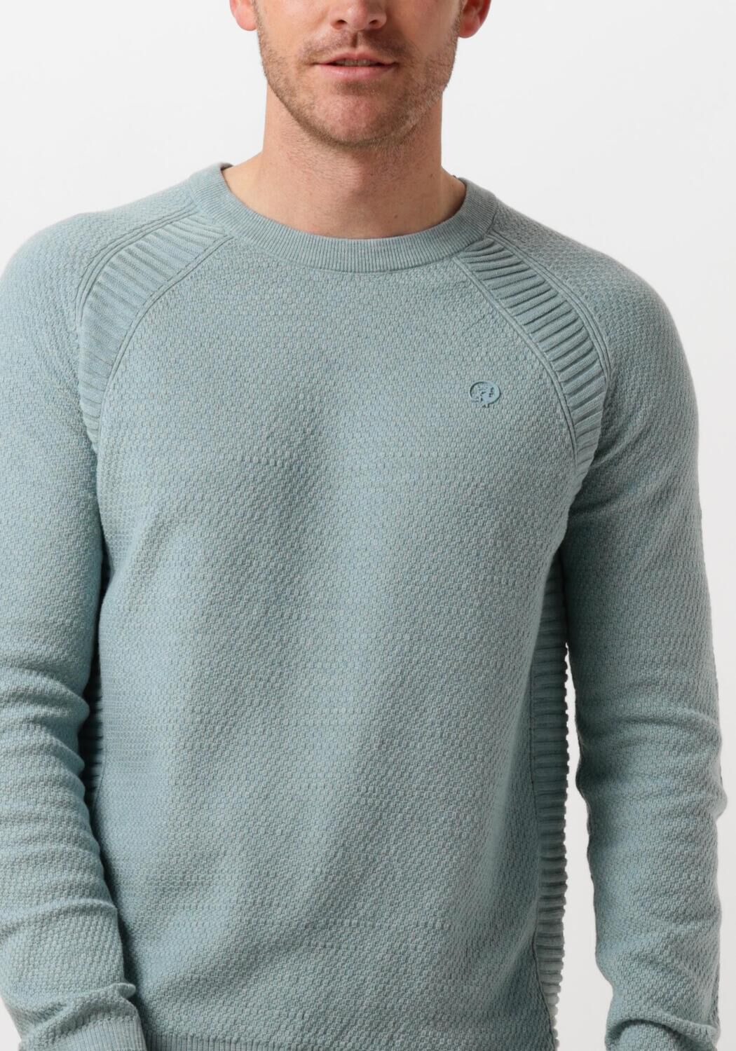 CAST IRON Heren Truien & Vesten Crewneck Cotton Heather Plated Blend Blauw