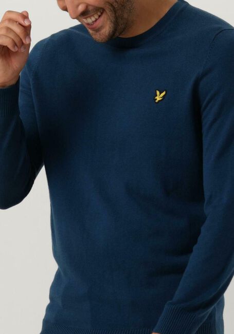 Blauwe LYLE & SCOTT Trui COTTON MERINO CREW JUMPER - large