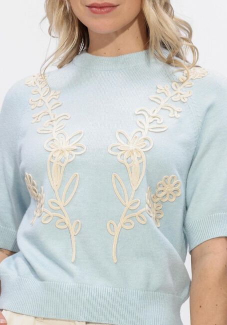 Lichtblauwe OBJECT Trui OBJLANEY RUBIN SS PULLOVER - large
