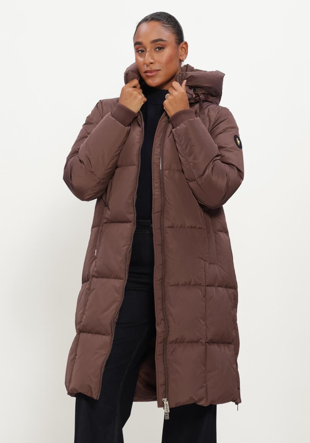 Bruine MOS MOSH Gewatteerde jas MMNOVA SQUARE DOWN COAT - large