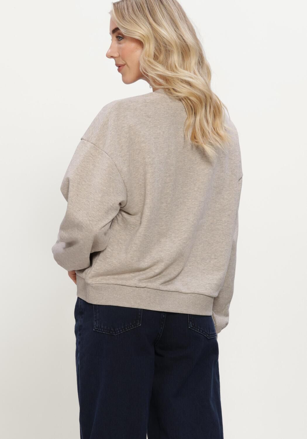 Beige MSCH COPENHAGEN Sweater MSCHBRAWLEY BRIENA LOGO SWEATSHIRT - large