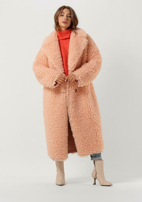 Roze BEAUMONT Teddy jas REVERSIBLE CURLY LAMMY COAT - large