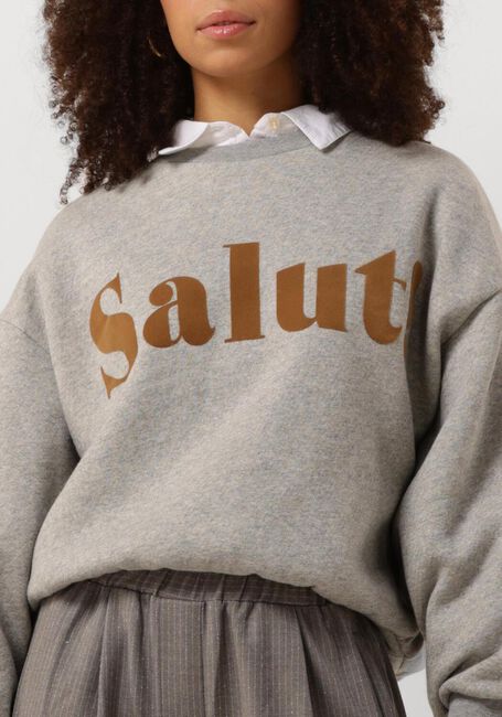 Grijze BY-BAR Sweater BIBI SALUT SWEATER - large