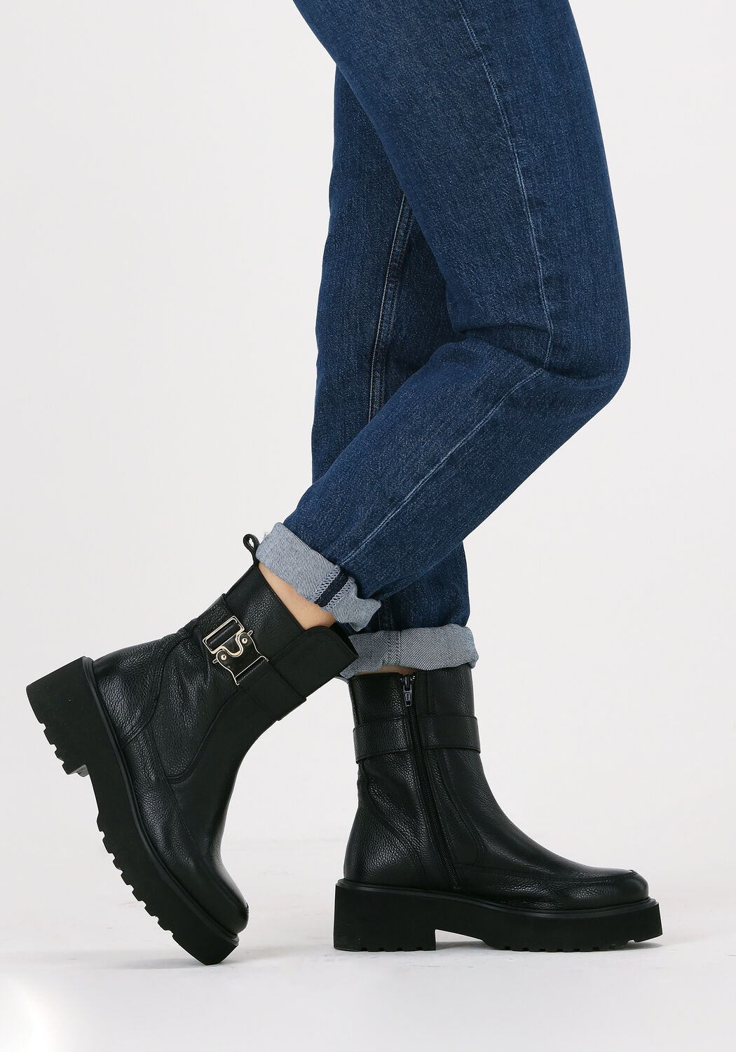 Zwarte VIA VAI Enkelboots BOBBI MOSS | Omoda