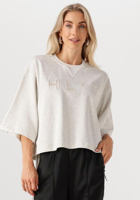 Lichtgrijze HAUTE L'AMITIÉ Top HLT SS LOGO SWEAT - large