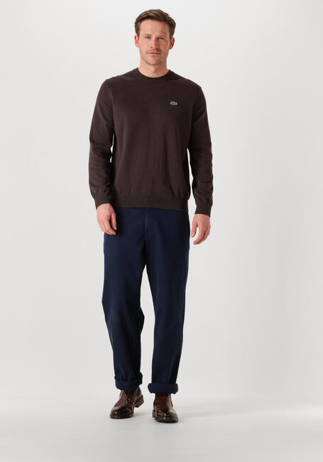 Bruine LACOSTE Trui REGULAR FIT CREW NECK SWEATER - large