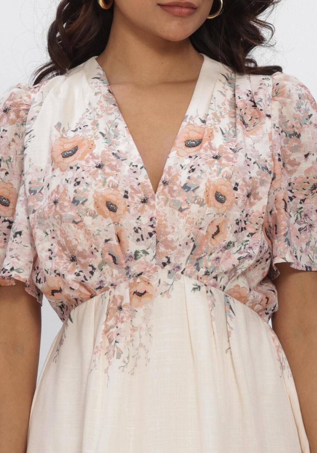 Ecru NEO NOIR Maxi jurk SERNA FLOWER PRINT DRESS - large