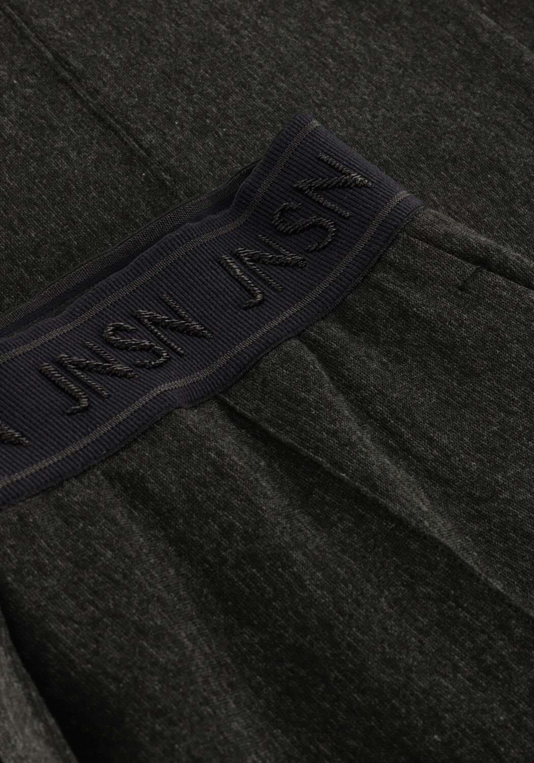 Donkergrijze JANSEN AMSTERDAM Wijde broek ELLEN BROEK HVM 411 WIDE LEG ELASTIQUE LOGO WAISTBAND - large