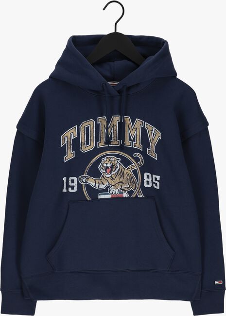 Donkerblauwe TOMMY JEANS Sweater TJW RLXD COLLEGE TIGER 1 HOODIE - large
