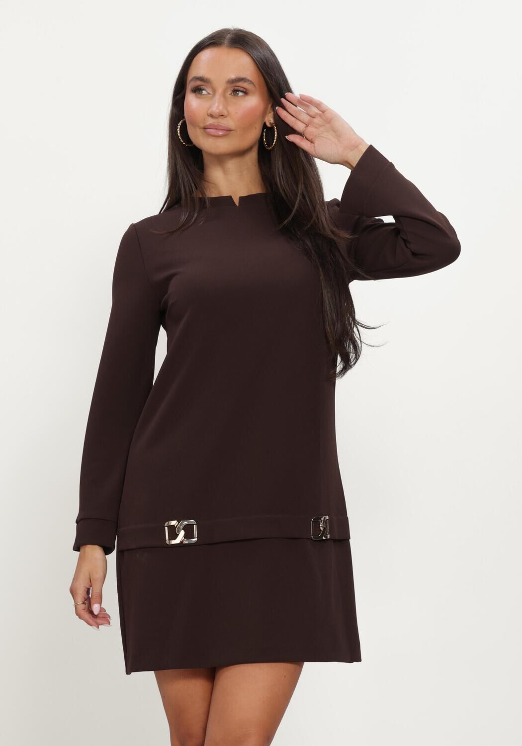 Bruine ANA ALCAZAR Midi jurk 042186.3911 - large