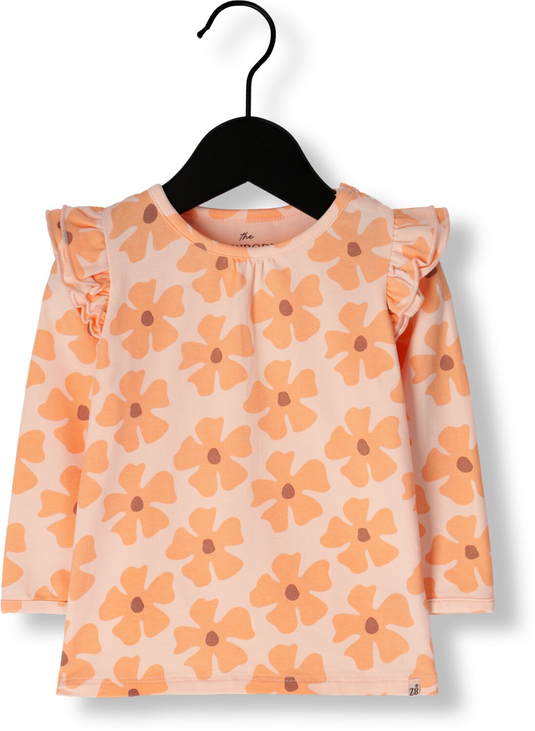 Z8 newborn longsleeve Mirella met bloemenprint lichtroze zachtoranje