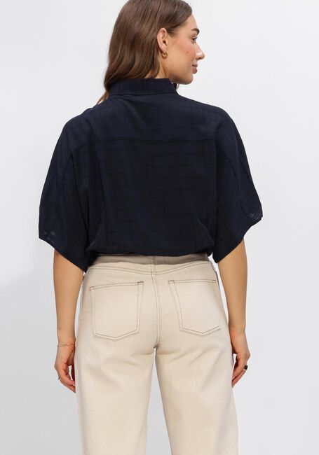 Donkerblauwe ANOTHER LABEL Blouses ALBATHYLLE CHECK SHIRT S/S - large