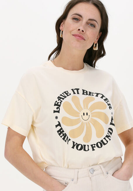 Ecru CATWALK JUNKIE T-shirt TS HAPPY FLOWER - large