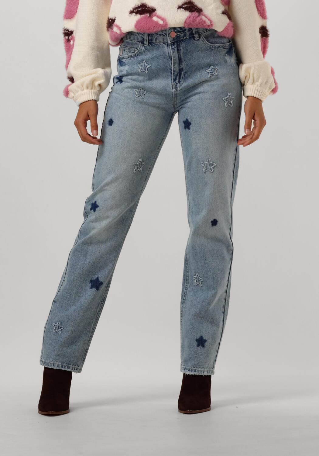 Fabienne Chapot high waist straight leg jeans Lola light blue denim