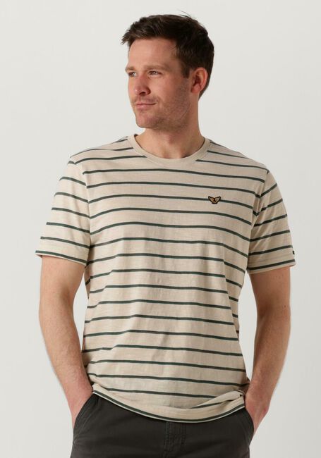 Gebroken wit PME LEGEND T-shirt SHORT SLEEVE R-NECK SPACE YD STRIPED JERSEY - large
