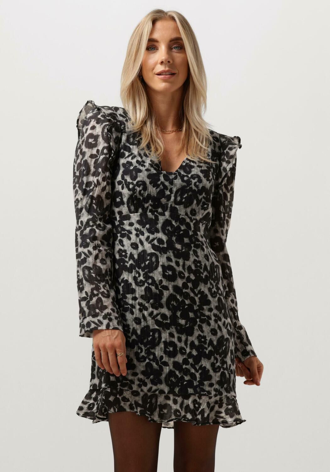 OBJECT Dames Jurken Objruth Ls Short Dress E Aw Fair Leopard