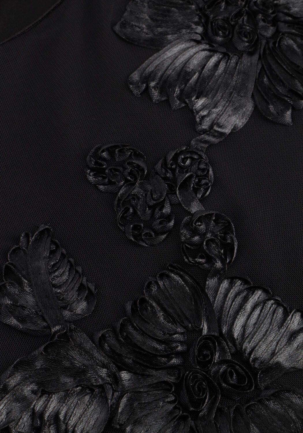 Zwarte NEO NOIR Midi jurk TIRANNA BIG FLOWER MESH DRESS - large