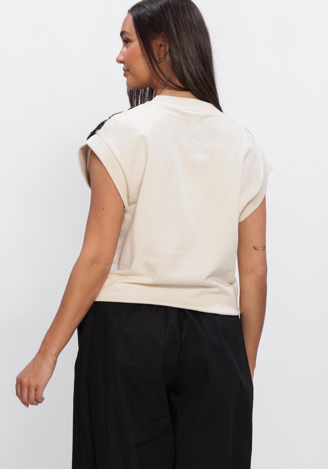 Gebroken wit SUMMUM Tops & T-shirts TOP BIG FLOWER - large