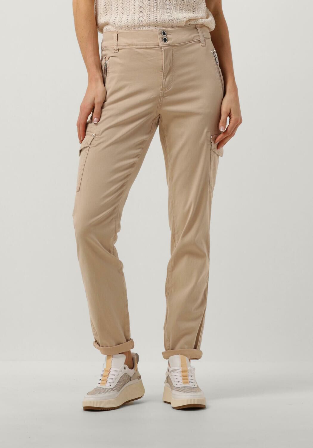 MOS MOSH Beige Cargo Broek Gilles Timaf Beige Dames