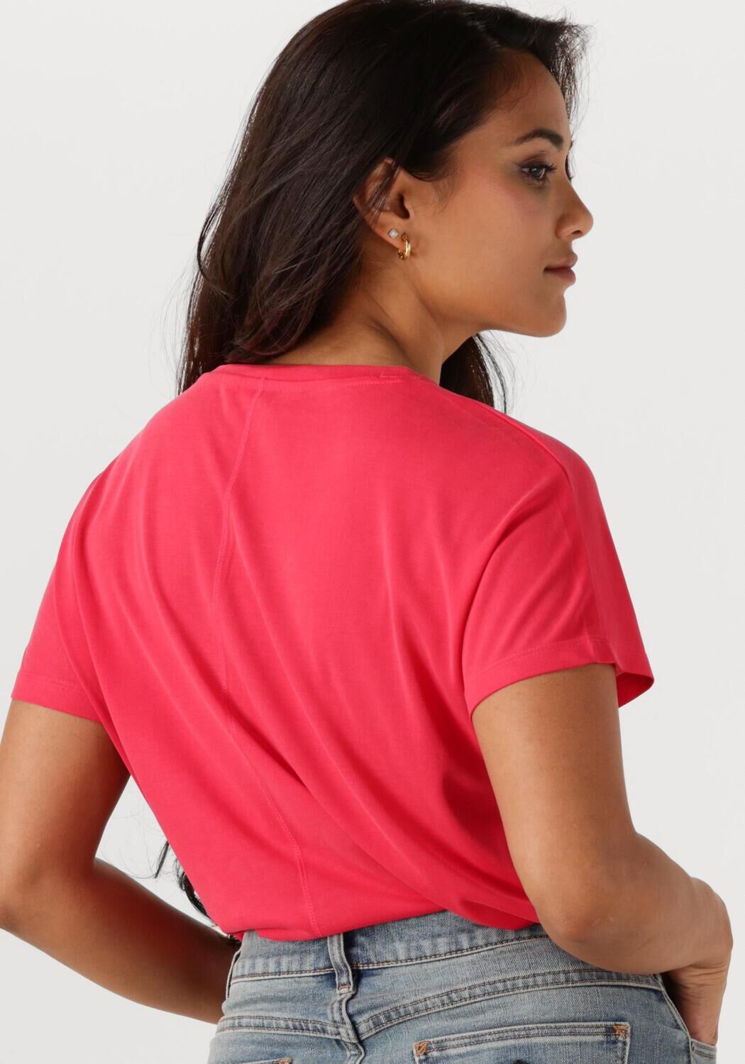 MSCH COPENHAGEN Dames Tops & T-shirts Mschfenya Modal V Neck Tee Koraal