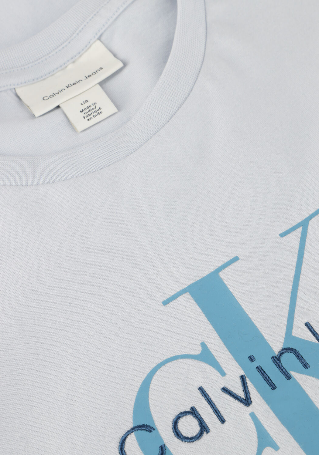 Lichtblauwe CALVIN KLEIN T-shirt SS HERO MONOLOGO TEE 20S - large