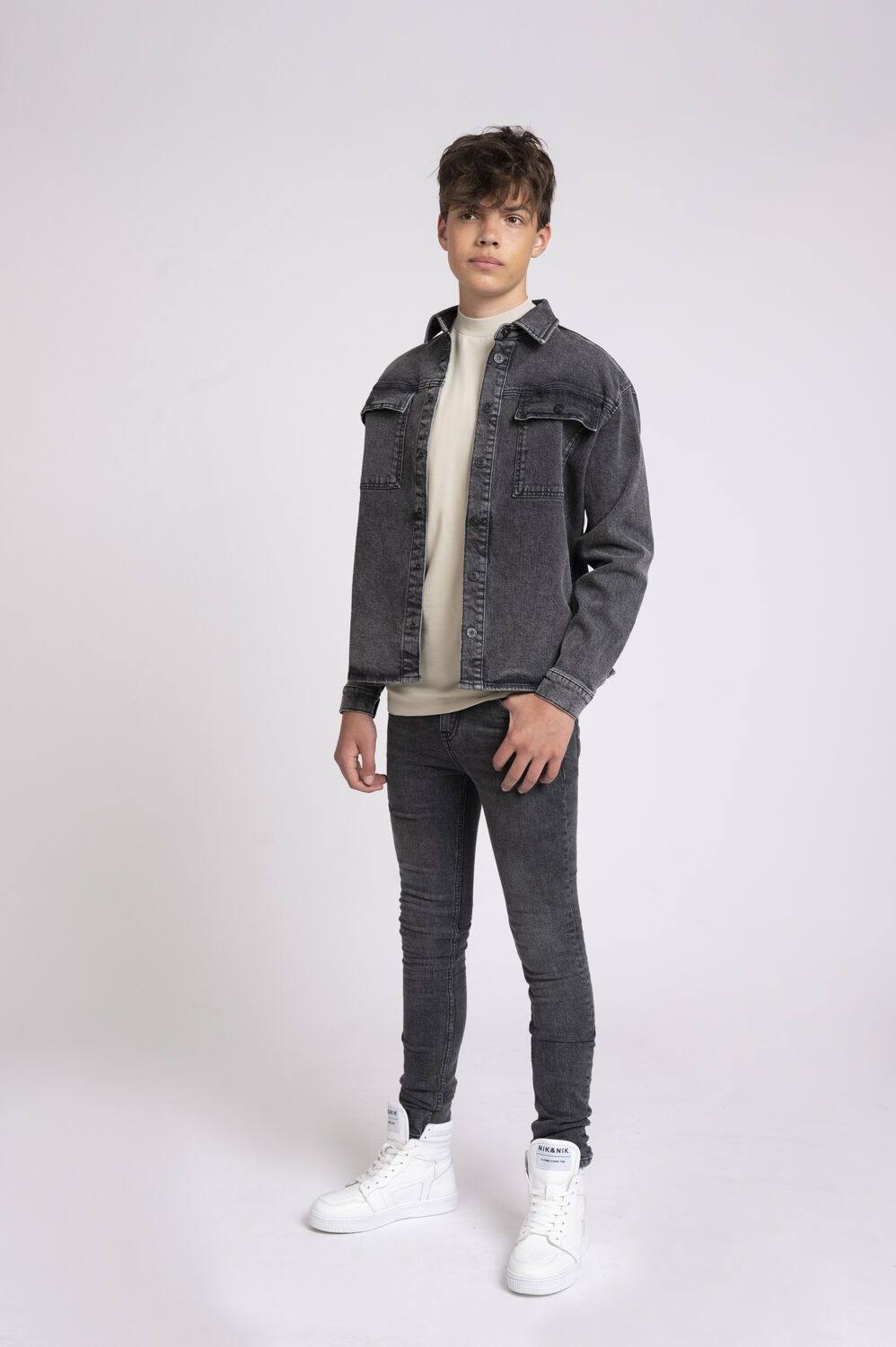 Zwarte NIK & NIK Overshirt FARU DENIM SHIRT - large