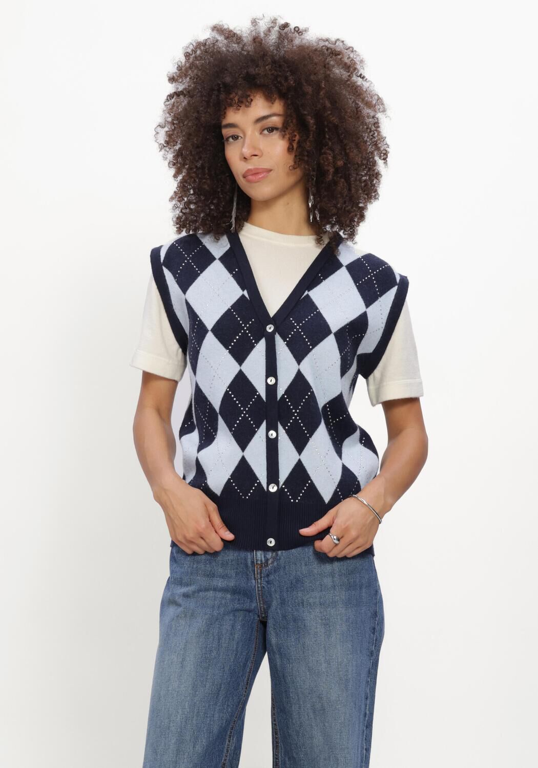 Donkerblauwe SILVIAN HEACH Top SWEATR SKERA - large