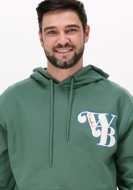 Groene WOODBIRD Sweater DASH BADGE HOODIE - large
