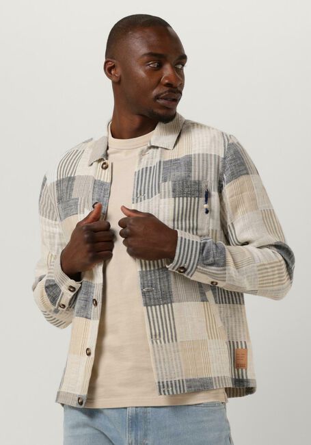 Zand SCOTCH & SODA Overshirt LINEN-BLEND JACQUARD CHECK OVERSHIRT - large