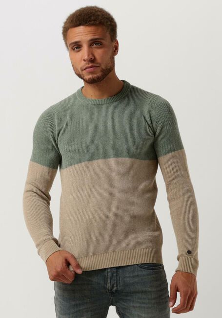 Mint CAST IRON Trui R-NECK REGULAR FIT CHENILLE COTTON PLATED - large