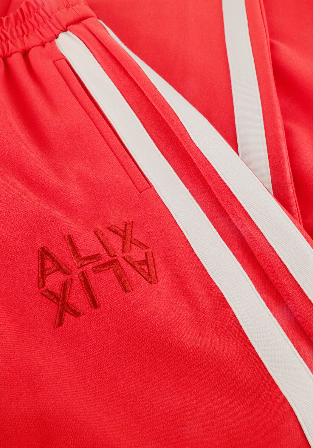 Rode ALIX THE LABEL Broeken LADIES WOVEN STRASS STRIPE PANTS - large