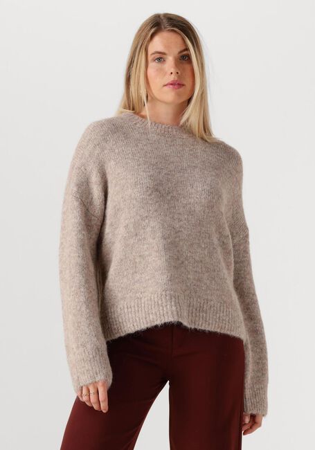 Beige OBJECT Trui OBJSAGGIA LS LO PULLOVER - large