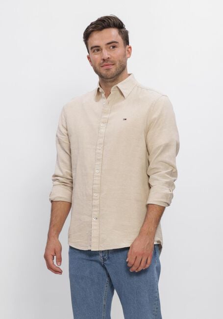 Beige TOMMY JEANS Casual overhemd TJM REG LINEN BLEND SHIRT EXT - large
