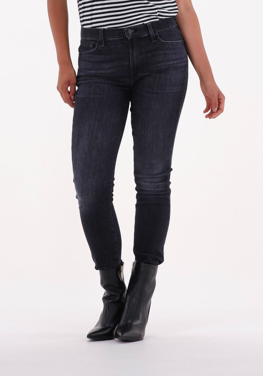 7 For All Mankind Skinny jeans zwart-donkergroen wetlook Mode Spijkerbroeken Skinny jeans 