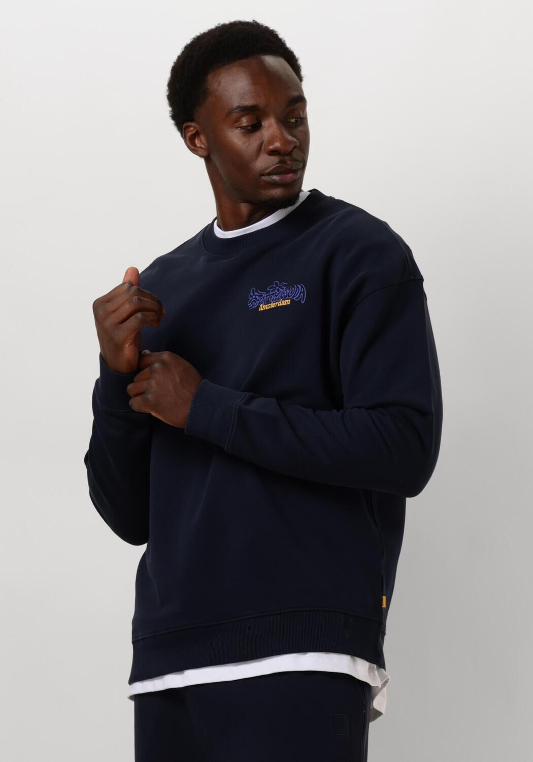 SCOTCH & SODA Heren Truien & Vesten Front Back Artwork Sweatshirt Donkerblauw